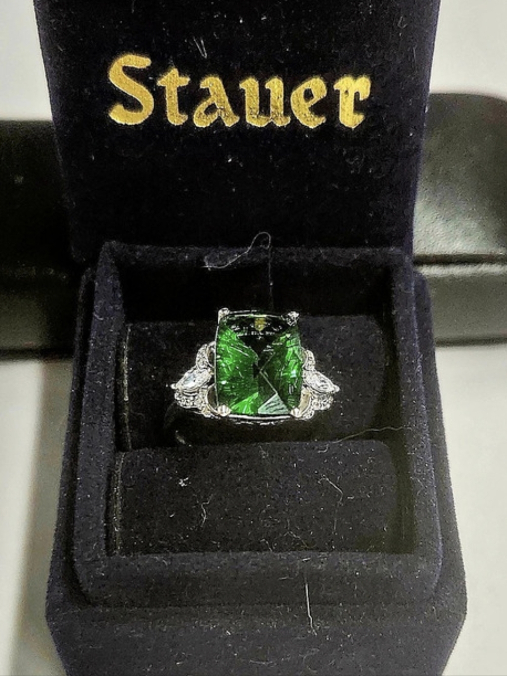 Stauer Sterling Silver Helenite Ring Sz 10